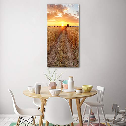 Impression sur verre acrylique 70x140 Tulup tableau plexiglas jaune