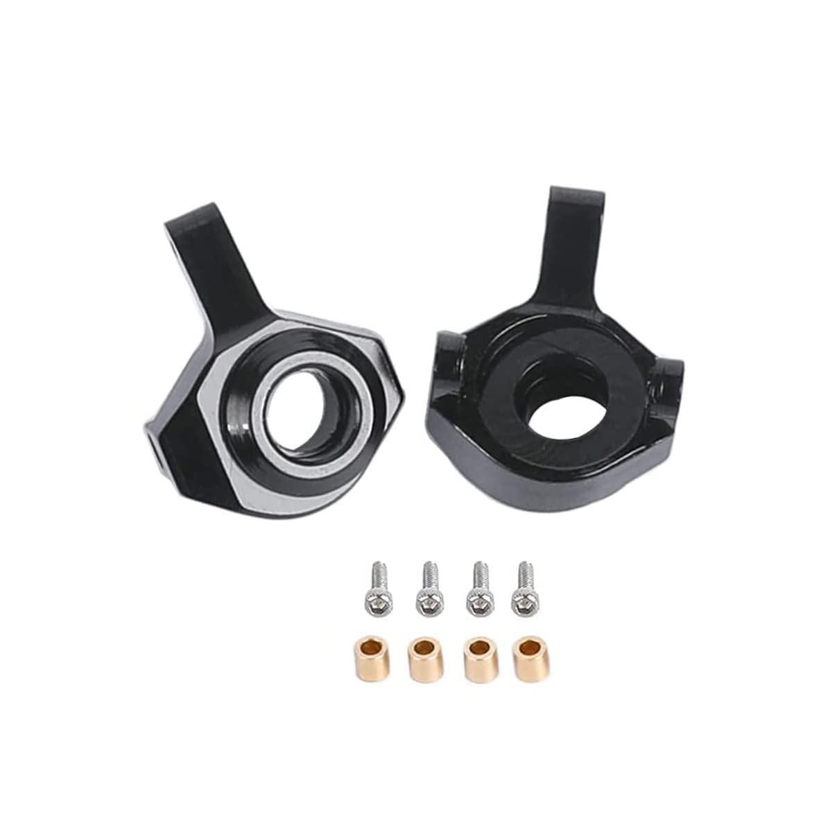 RZXYLRC Aluminum Front Steering Knuckles for 1/24 RC Crawler Axial SCX24 Upgrades Parts - 2Pcs (Black)