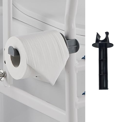 DeaHea 2 Pack Bedside Commode Toilet Paper Holder Snap Mount Clamp Bath Tissue Roll Stand Rod for Raised Toilet Seat with Handles Portable Toilets Bedside Commode Chair Toilet Safety Rails Frame
