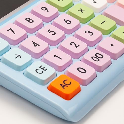 Image of 14 Digital Calculator Count use Student School Stationery Custom Cute Dual Power Real Solar Calculator (Cream)