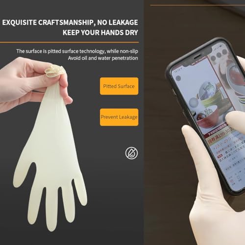 Image of adbeni Disposable Latex Gloves | Food Handling | Powder Free | Premium | for Medical Examination, Kitchen, Cleaning, Cooking, Salon, Spa, Gardening, Travel & Grooming | Stretchable Fit | Pack of 25