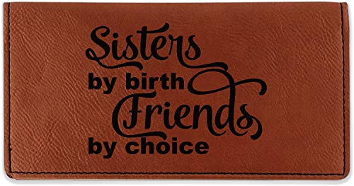 RNK Shops Personalized Sister Quotes and Sayings Leatherette Checkbook Holder - Double Sided
