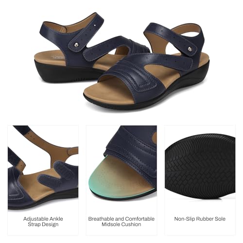 Image of SHIBEVER Wedge Sandals for Women Dressy: Comfortable Summer Low Wedges 2026 Platform Walking Womens Shoes