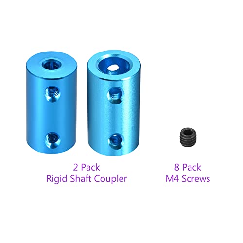 Dmiotech 2 Pack 5-8Mm Bore L25Xd14 Rigid Coupling Shaft Coupling Joint Connector W Screws Aluminum Alloy Motor Shaft Connector For 3D Printer Blue #TOP4