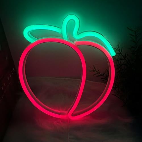 Image of Peach Neon Sign, Fruit Peach Neon Decor,Funny Peach Led Sign Pink Decor for Bedroom Wall Art Decor,Gift for Her, Peach Led Sign for Christmas Decoration Thanksgiving Decoration Valentine's Day Gift