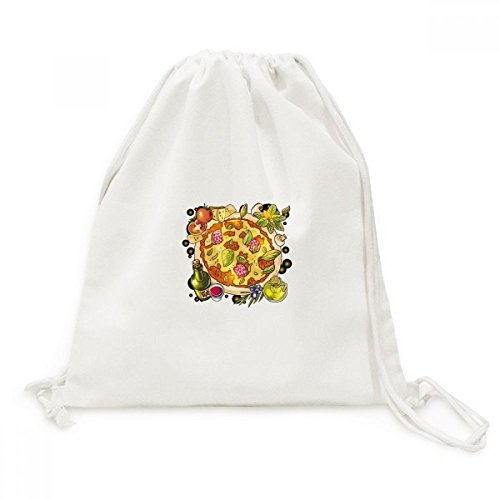 Sac à cordon Pizza Italie en toile pliable contre le désordre