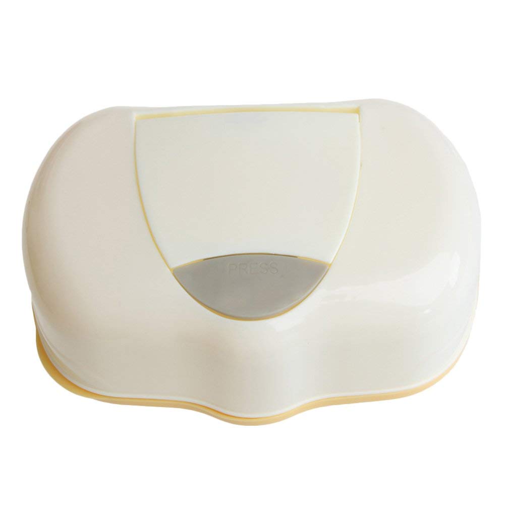 Tissue Box Wet Tissue Storage Box Wipe Holder Box Baby Wipes Dispenser Tub Tissue Case Diaper Organizer (Yellow)