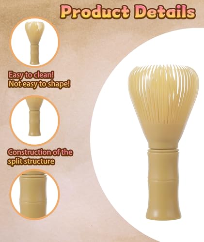 Image of 5Pcs Whisk, Set, Kit for Traditional Tea Ceremony Hand Blender Mixer Whisk for Stirring Whisk Set Includes Scoop Tea Spoon and Sifter (Wood(4 Pcs))