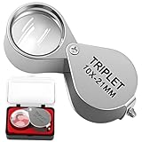10x Loupe de Poche Pliable en Verre Argent Bijoutier Botaniste, Loupe Bijoutier, Loupe Grossissante 10x 21mm, Lentille Oculaire pour Bijoux, Antiquités, Collectionneurs et Réparations Précises