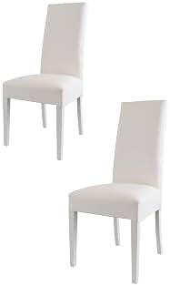 t m c s Tommychairs - Set 2 sillas Luisa para Cocina, Comedor, Bar y Restaurante, solida Estructura en Madera de Haya y Asiento tapizado en Polipiel Blanco