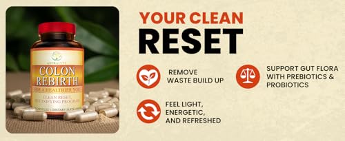 Foto de ASTRALYTE Renacimiento de colon - Clean Reset - Programa de desintoxicación de colon - CASCARA Sagrada- Hoja de sena - Cáscara de PSYLLIUM - Linaza - Aloe Vera - Estimulador del intestino inferior (imagen 6)