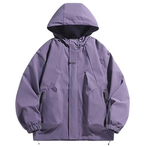 Veste de montagne imperméable homme coupe-vent de course pourpre