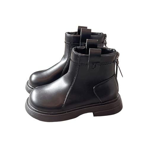 IWIHMIV Girls Riding Boots Kid Boots Toddler Girl Booties Kids Riding Boots Boys' Boots Girls Boys Ankle Boots Back Zipper Shoes3