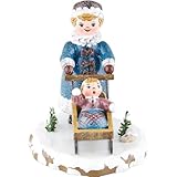 Hubrig Volkskunst Pequeñas Figuras y Adornos Trineo de Invierno Niños Niñas con los niños - 7cm / 2,5inch