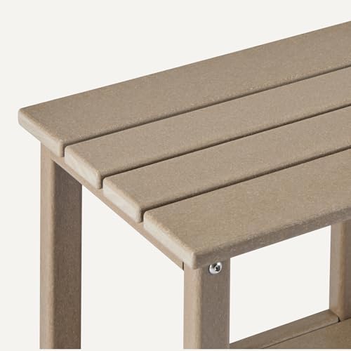 Amazon Basics Outdoor Side Table, 42cm x 32cm x 42cm, Wood-Like Brown, 1-Pack - 5