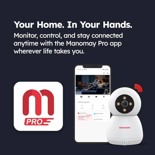 Image of MANOMAY Protect Bot 3MP Wi-Fi Pan-Tilt Camera [STQC Certified] 360 Smart Home CCTV, AI Human Tracking, Color Night Vision, 2-Way Audio, Alexa Voice Control, 256GB Memory Card Support M1078S