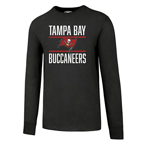 OTS NFL Tampa Bay Buccaneers Men's Rival Long Sleeve Tee, Charcoal Double Bar, XX-Large