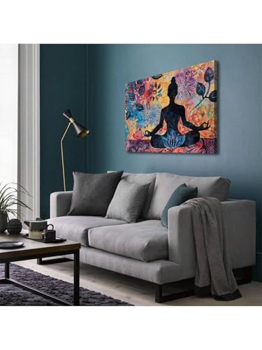 Peinture zen colorée de qualité supérieure tableau yoga XINBAO encadré - 2