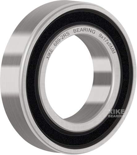 XiKe 689-2RS Kugellager mit Doppeldichtung 9x17x5mm Chromstahl und Vorgeschmiert, 689RS Miniatur-Rillenkugellager, 10er Pack