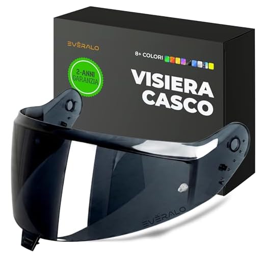 Everalo Visiera Compatibile con Shark Skwall i3 - DSkwall 3 - Ridill 2 - Skwal Cup - VZ400 (Dark Fume')
