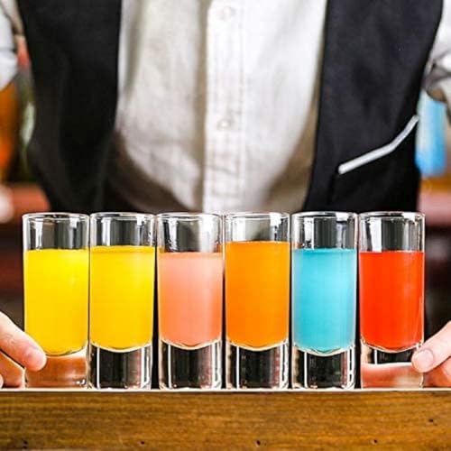 Image of VILON Premium Shot Glasses Set of 6 Heavy Base Vodka & Tequila Shot Crystal Transparent Glass (Water Shot Glass 70ML)