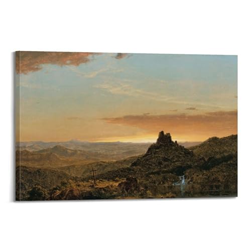 Poster Frederic Edwin Church pour salon rétro | Toile Croix dans le désert 40x60 cm