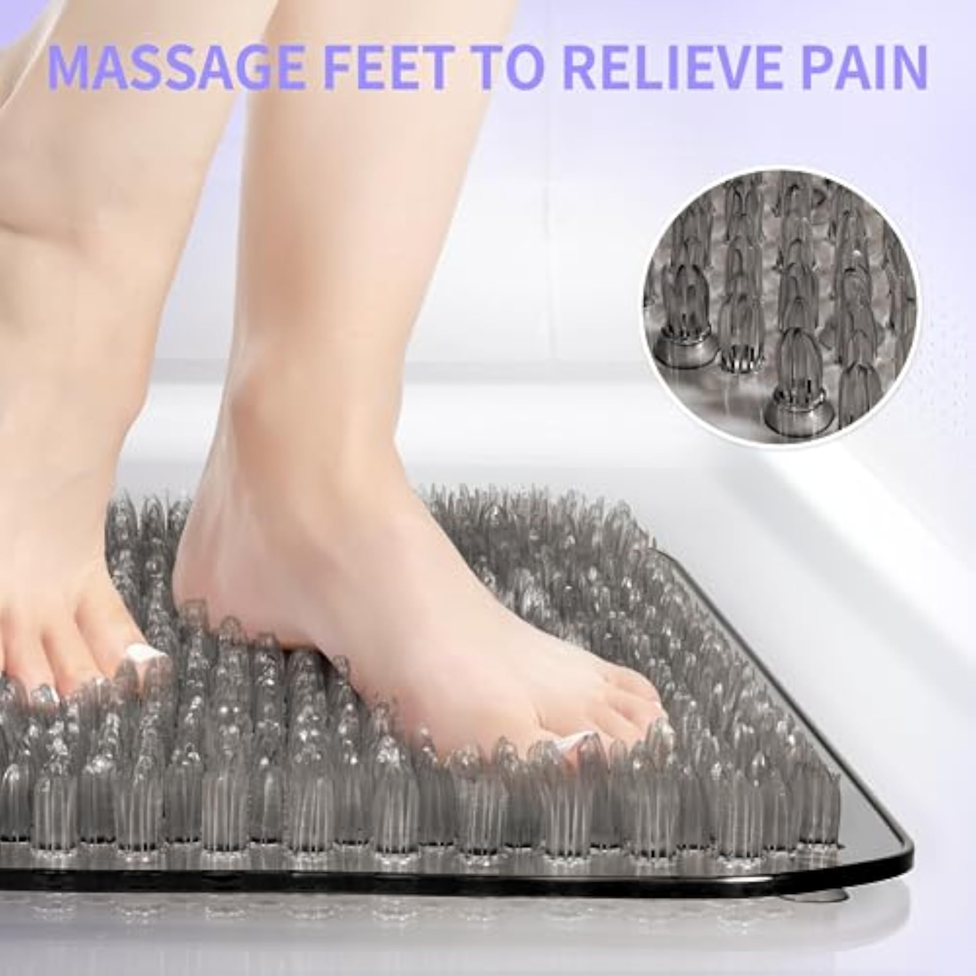 Shower Foot Scrubber Mat with Scrub Bristles
