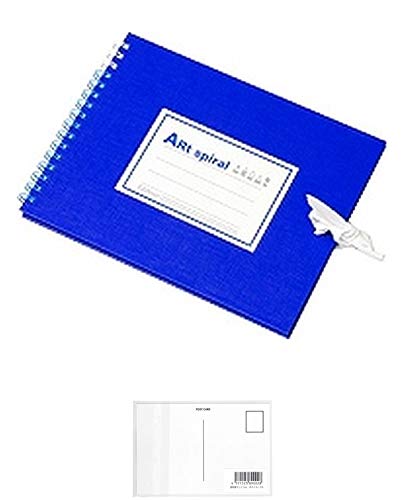 マルマン スケッチブック アートスパイラル F0 厚口画用紙 24枚 ブルー S310-02 + 画材屋ドットコム ポストカードA