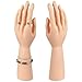 1 Pair of Male Mannequin Hand Display 12Inch for Jewelry Left Right Display Holder Bracelet Necklace Ring Stand Plastic Forearm Human Casting for Jewelry Ring Decor, Skin Color