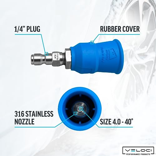 MTM Hydro Acqualine Pressure Washer Nozzle Guard Holder Tips Protector with 1/4” Quick Coupler Plug, 40 Degrees 4.0 by MTM Hydro - Image 4
