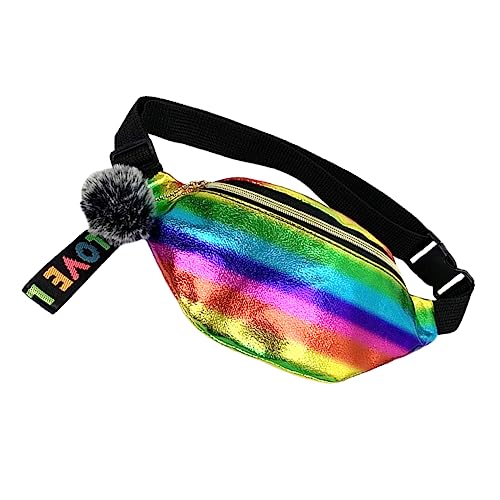 FOMIYES Holographic Chest Pack with Waistband Shiny PU Leather Fanny Pack for Outdoor Activities Versatile Crossbody Bag for Women and Men Color Options