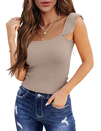 Image of Womens 2024 Mock Neck Sweater Vest Sleeveless Ribbed Tank Tops Slim Fit Soft Pullover Sweaters