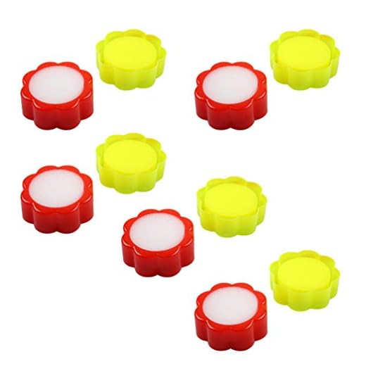 NUOBESTY Fingrar våt svamp rund luftfuktare fall svamp fingrar våt plast för kontor bänk kashier kassa kuvert frimärken röd gul 10 stycken