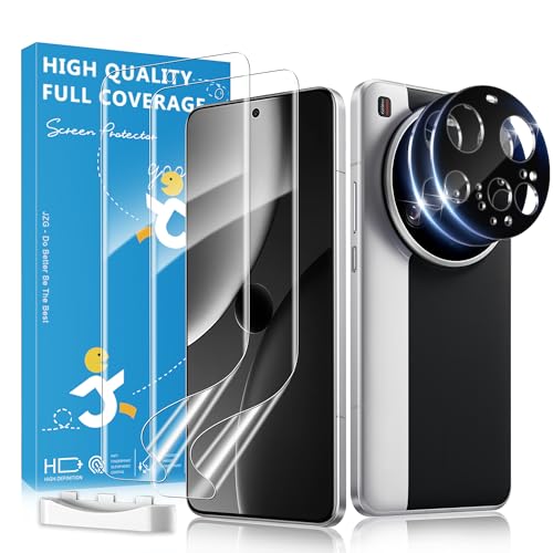 JavoYion 2+2 Stück Für Xiaomi 15 Ultra Schutzfolie [Nicht-Glas] 2 Displayschutz + 2 Kameraschutz Fingerabdruck-ID unterstützen Selbstheilung Anti-Kratzer HD Klar