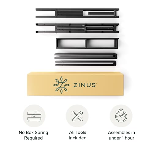 Image of ZINUS Justin 14 Inch Easy to Assemble Mattress Foundation, Steel Support, No Box Spring Needed, Queen