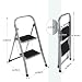 Trittleiter 2 Stufen Leiter Klapptritt Klappleiter Klapptreppe Tritt Haushaltstritt Stehleiter Sprossenleiter klappbar faltbar bis 150 kg (2 Stufen, Silber/schwarz)