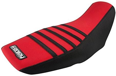 Enjoy Mfg Funda de asiento compatible con Honda 2013-2015 Grom MSX125  MS 125 - Lados negrosParte superior rojacostillas negras #116