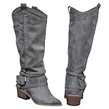 Kazynaptix Knee High Cowboy Boots for Women Wide Calf...