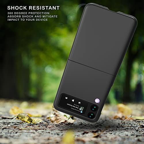 Hard Shell Case Black Red Xmas Tree Design Compatible With Samsung Galaxy Z Flip 4, Ultra Slim Non Slip Full Body Reinforced Drop Protection Anti-Scratch Shockproof #TOP1