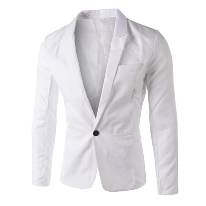 Manteau à un bouton haut mince et élégant blazer formel de cérémonie blanc M