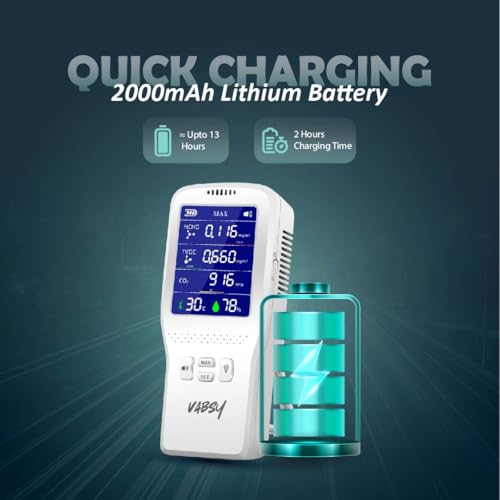 Image of 8 in 1 Air Quality Monitor AQI CO2 TVOC HCHO Temperature Humidity Portable Indoor Outdoor Detector Alarm Device