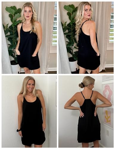 Ekouaer Sleeveless Nightgowns for Women Cotton Sleepwear Adjustable Spaghetti Strap Chemise Pj Dress with Pockets S-3XL - Image 6