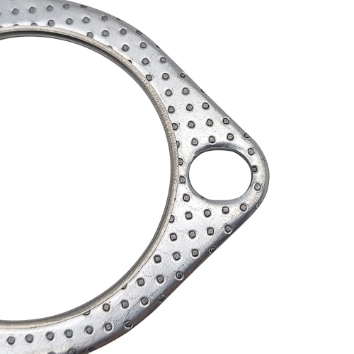 Image of 2.5 Inch Exhaust Gasket 3-Bolt 63.5mm Flange High Temperature Graphite w /Fire Ring Replacement 2 Pcs