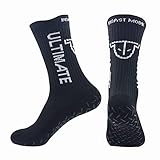Ultimate Traction rutschfeste atmungsaktive Fußball Socken mit spezieller Grip Sohle & Kompression Fussball Fitness Tennissocken One-Size Einheitsgröße 37,5-47 schwarz