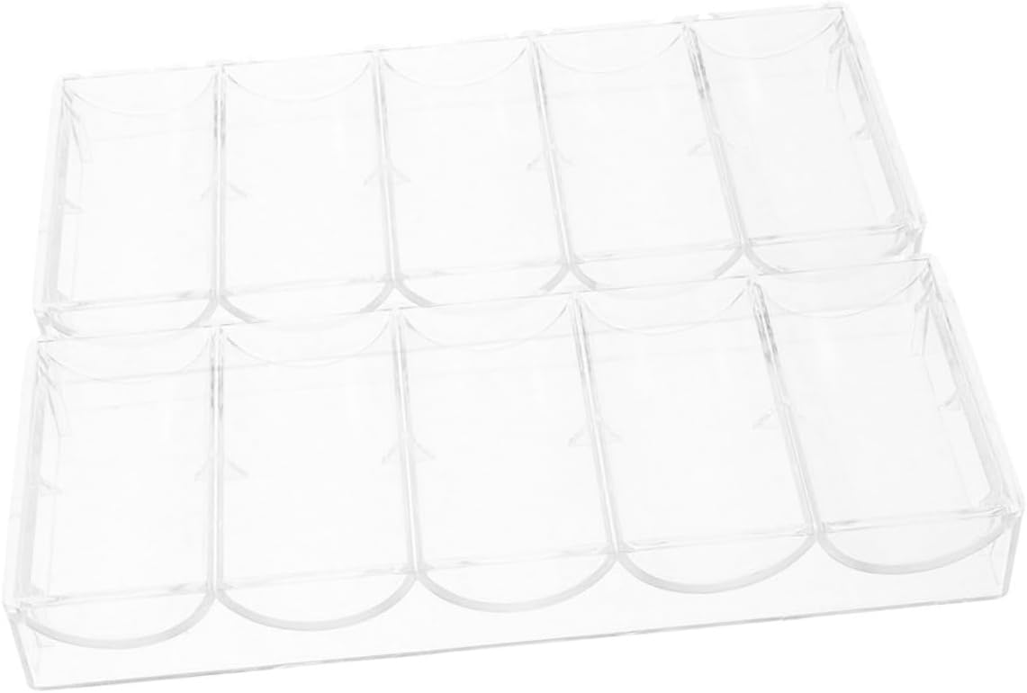 2Pcs Transparent Poker Chip Holder Multi Grid Storage Tray for Easy Access and Organization Design for Poker Chips and Desktop Sundries