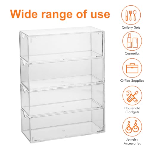 Shengxi Caja de Acrílico para Gafas Transparente - Organizador con 4 Cajones, Expositor de Gafas de Sol, Almacenamiento para Cosméticos, Relojes y Joyas - imagen 5