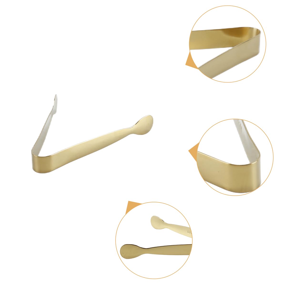 Juego de 6 pinzas para servir de acero inoxidable dorado