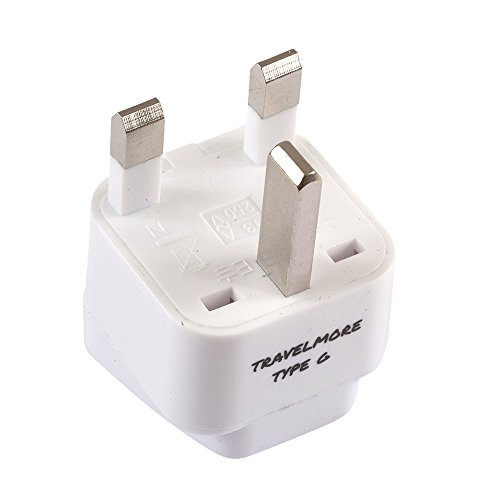 UK Travel Adapter for Type G Plug - Works with Electrical Outlets in United Kingdom, Hong Kong, Ireland, Great Britain, Scotland, England, London, Dublin & More – 1 Pack