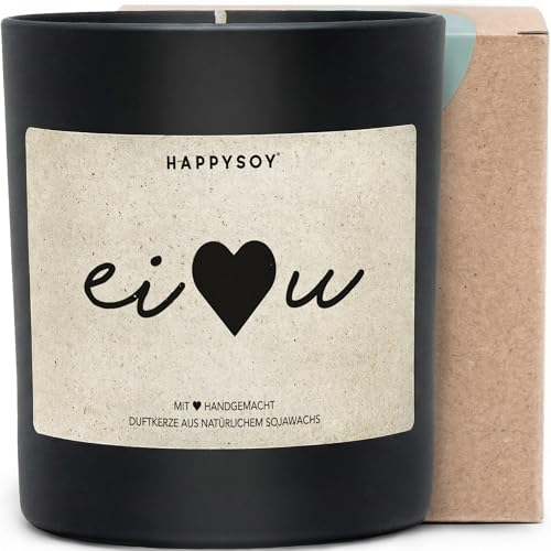 Ei Love U - Duftkerze mit Spruch als liebevolles Geschenk für Ostern, Liebe, Partnerin, Freundin,...