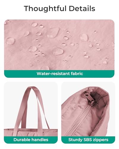 Image of BAGSMART Tote Bag for Women, Tote Bag with Zipper Work Tote with Compartments Nurse Shoulder Hanbag for Travel, Gym